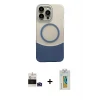 ieg™ iPhone 14 Pro Max Kılıf Kozmos Form Özel Seri - Siyah Polymer Nano Ekran Koruyucu + Bilvis Titan Kamera Lens - DNMR