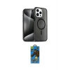 ieg™ iPhone 14 Pro Max Kılıf Nova Asil Prime - Siyah 18D Cam Ekran Koruyucu