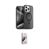 ieg™ iPhone 14 Pro Max Kılıf Nova Asil Prime - Siyah Bilvis 3D Mat Cam Ekran Koruyucu
