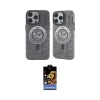 ieg™ iPhone 14 Pro Max Kılıf Nova Doku Koleksiyonu - Siyah Buffer Hayalet Cam Ekran Koruyucu