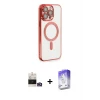 ieg™ iPhone 14 Pro Max Kılıf Nova Işık Özel Seri - Siyah Bilvis 5in1 3D Magic Cam Ekran Koruyucu + Bilvis Titan Kamera Lens - GD