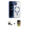 ieg™ iPhone 14 Pro Max Kılıf Nova Işık Özel Seri - Siyah Buffer Cam Ekran Koruyucu + Bilvis Titan Kamera Lens - GS
