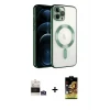 ieg™ iPhone 14 Pro Max Kılıf Nova Işık Özel Seri - Siyah Buffer Cam Ekran Koruyucu + Bilvis Titan Kamera Lens - GS