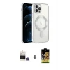 ieg™ iPhone 14 Pro Max Kılıf Nova Işık Özel Seri - Siyah Buffer Cam Ekran Koruyucu + Bilvis Titan Kamera Lens - GS