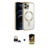 ieg™ iPhone 14 Pro Max Kılıf Nova Işık Özel Seri - Siyah Buffer Cam Ekran Koruyucu + Siyah Bilvis Titan Kamera Lens