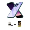 ieg™ iPhone 14 Pro Max Kılıf Nova Işık Serisi - Siyah Buffer Cam Ekran Koruyucu + Bilvis Titan Kamera Lens - GD