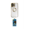 ieg™ iPhone 14 Pro Max Kılıf Pusula Form - Siyah 18D Cam Ekran Koruyucu