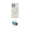ieg™ iPhone 14 Pro Max Kılıf Pusula Form - Siyah 3D Antistatik Cam Ekran Koruyucu