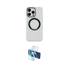 ieg™ iPhone 14 Pro Max Kılıf Pusula Form - Siyah 3D Antistatik Cam Ekran Koruyucu