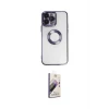ieg™ iPhone 14 Pro Max Kılıf Pusula Form - Siyah Bilvis 3D Mat Cam Ekran Koruyucu