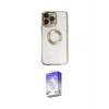 ieg™ iPhone 14 Pro Max Kılıf Pusula Form - Siyah Bilvis 5in1 3D Magic Cam Ekran Koruyucu
