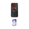 ieg™ iPhone 14 Pro Max Kılıf Pusula Form - Siyah Bilvis 5in1 3D Magic Cam Ekran Koruyucu