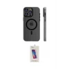ieg™ iPhone 14 Pro Max Kılıf Pusula Minimal Koleksiyonu - Siyah Joko 5D Cam