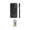 ieg™ iPhone 14 Pro Max Kılıf Pusula Minimal Koleksiyonu - Siyah Polymer Nano Ekran Koruyucu