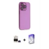 ieg™ iPhone 14 Pro Max Kılıf Siluet Minimal Özel Seri - Siyah Bilvis 5in1 3D Magic Cam Ekran Koruyucu + Bilvis Titan Kamera Lens - DNMR