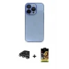 ieg™ iPhone 14 Pro Max Kılıf Siluet Minimal Özel Seri - Siyah Buffer Cam Ekran Koruyucu + Gümüş Raze Metal Kamera Lens