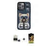 ieg™ iPhone 14 Pro Max Kılıf Siluet Modern Özel Seri - Siyah Buffer Cam Ekran Koruyucu + Bilvis Titan Kamera Lens - GS