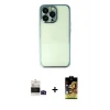 ieg™ iPhone 14 Pro Max Kılıf Vadi Minimal - Siyah Buffer Cam Ekran Koruyucu + Bilvis Titan Kamera Lens - SH