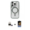 ieg™ iPhone 14 Pro Max Kılıf Yadigar Klasik Özel Seri - Siyah Buffer Hayalet Cam Ekran Koruyucu + Bilvis Titan Kamera Lens - GD