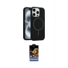 ieg™ iPhone 14 Pro Max Kılıf Yankı Form Serisi - Siyah Buffer Hayalet Cam Ekran Koruyucu