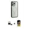 ieg™ iPhone 14 Pro Max Kılıf Yankı Işık Özel Seri - Siyah Buffer Cam Ekran Koruyucu + Bilvis Titan Kamera Lens - GS