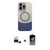ieg™ iPhone 14 Pro Max Kozmos Form Özel Seri - Siyah Buffer Hayalet Cam Ekran Koruyucu + Derin Mor Bilvis Titan Kamera Lens