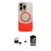 ieg™ iPhone 14 Pro Max Kozmos Form Özel Seri - Siyah Buffer Hayalet Cam Ekran Koruyucu + Derin Mor Bilvis Titan Kamera Lens
