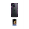 ieg™ iPhone 15 Kılıf Akış Çizgi Koleksiyonu - Siyah Buffer Hayalet Cam Ekran Koruyucu