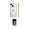 ieg™ iPhone 15 Kılıf Pusula Minimal Koleksiyonu - Siyah Buffer Hayalet Cam Ekran Koruyucu