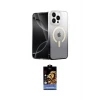 ieg™ iPhone 15 Pro Kılıf Eksen Minimal Özel Seri - Siyah Buffer Hayalet Cam Ekran Koruyucu
