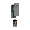 ieg™ iPhone 15 Pro Kılıf Kıvılcım Çizgi Serisi - Siyah Buffer Hayalet Cam Ekran Koruyucu