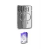 ieg™ iPhone 15 Pro Kılıf Nova Işık Özel Seri - Siyah Bilvis 5in1 3D Magic Cam Ekran Koruyucu