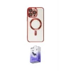 ieg™ iPhone 15 Pro Kılıf Nova Işık Özel Seri - Siyah Bilvis 5in1 5D Magic Hayalet Cam Ekran Koruyucu