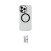 ieg™ iPhone 15 Pro Kılıf Pusula Form - Siyah Bilvis 0.18mm Plus Cam Ekran Koruyucu