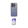 ieg™ iPhone 15 Pro Kılıf Pusula Form - Siyah Bilvis 5in1 3D Magic Cam Ekran Koruyucu