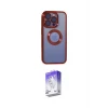 ieg™ iPhone 15 Pro Kılıf Pusula Form - Siyah Bilvis 5in1 3D Magic Cam Ekran Koruyucu