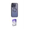 ieg™ iPhone 15 Pro Kılıf Pusula Form - Siyah Bilvis 5in1 3D Magic Cam Ekran Koruyucu