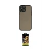 ieg™ iPhone 15 Pro Max Kılıf Ahenk Çizgi Serisi - Siyah Buffer Cam Ekran Koruyucu