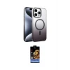 ieg™ iPhone 15 Pro Max Kılıf Ahenk Doku Özel Seri - Siyah Buffer Hayalet Cam Ekran Koruyucu