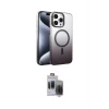 ieg™ iPhone 15 Pro Max Kılıf Ahenk Doku Özel Seri - Siyah Vanessa Magic Hayalet Cam