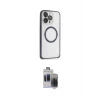 ieg™ iPhone 15 Pro Max Kılıf Ahenk Işık Serisi - Siyah Vanessa Magic Hayalet Cam