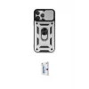 ieg™ iPhone 15 Pro Max Kılıf Ahenk Klasik - Siyah Bilvis 0.18mm Plus Cam Ekran Koruyucu