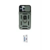 ieg™ iPhone 15 Pro Max Kılıf Ahenk Klasik - Siyah Bilvis 0.18mm Plus Cam Ekran Koruyucu