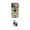 ieg™ iPhone 15 Pro Max Kılıf Ahenk Klasik - Siyah Vanessa Magic Hayalet Cam
