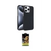 ieg™ iPhone 15 Pro Max Kılıf Doruk Serisi - Siyah Buffer Cam Ekran Koruyucu
