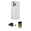 ieg™ iPhone 15 Pro Max Kılıf Eksen Form Serisi - Siyah Buffer Cam Ekran Koruyucu + Raze Metal Kamera Lens - LT