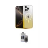 ieg™ iPhone 15 Pro Max Kılıf Eksen Minimal Özel Seri - Siyah Vanessa Magic Hayalet Cam
