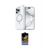 ieg™ iPhone 15 Pro Max Kılıf Kıvılcım Form Prime - Siyah Buffer Hayalet Cam Ekran Koruyucu
