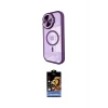 ieg™ iPhone 15 Pro Max Kılıf Kıvılcım Modern Koleksiyonu - Siyah Buffer Hayalet Cam Ekran Koruyucu