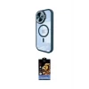ieg™ iPhone 15 Pro Max Kılıf Kıvılcım Modern Koleksiyonu - Siyah Buffer Hayalet Cam Ekran Koruyucu